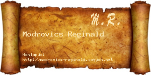 Modrovics Reginald névjegykártya